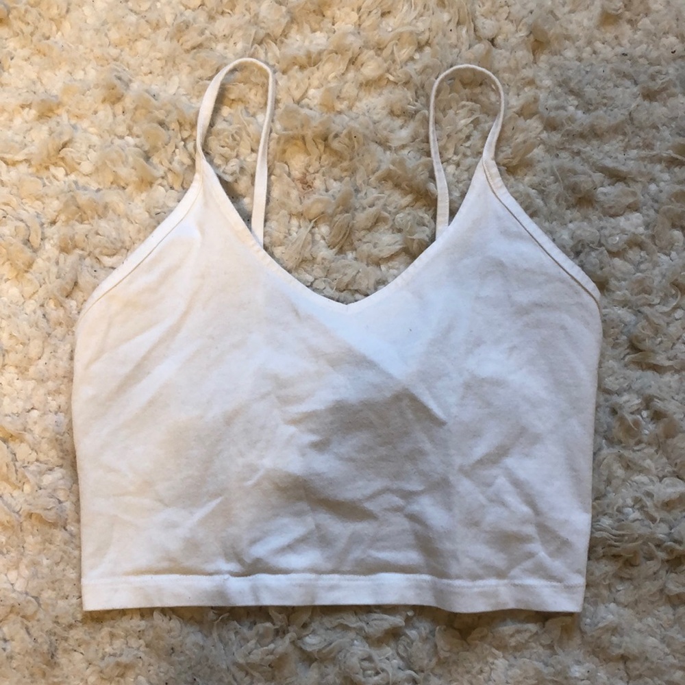 White Cropped Tank Top